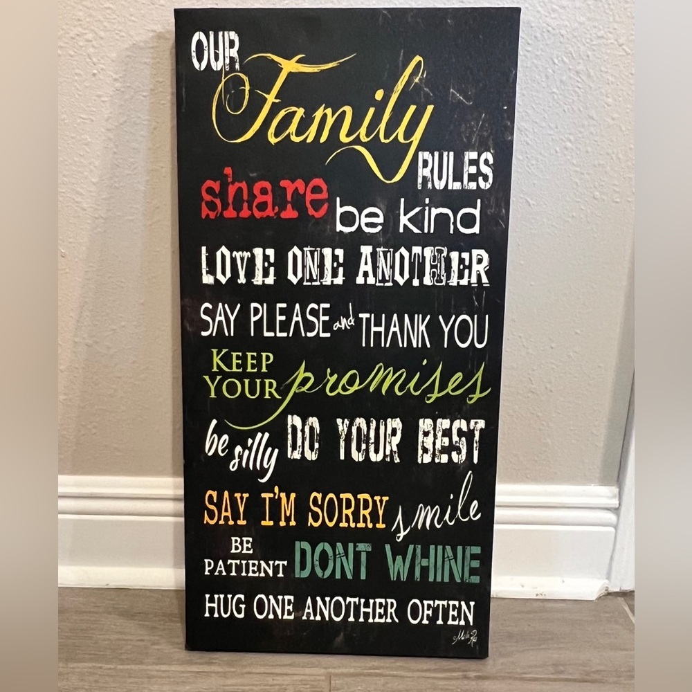 Family Rules Wall Art